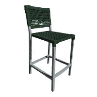 Kit 4 Banquetas França Em Corda Náutica E Base Em Alumínio Cinza Para área Gourmet Verde Musgo Verde - 3