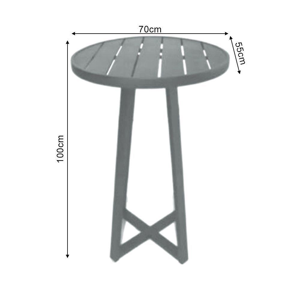 Mesa Bistrô Tulipa Para área Externa E área Gourmet Em Alumínio Cinza-preta - Cor: Preto - 2