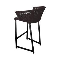 Banqueta Reis Em Corda Náutica E Base Em Alumínio Preta Para área Gourmet Externa Marrom Marrom - 2