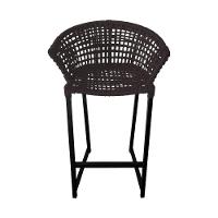 Banqueta Reis Em Corda Náutica E Base Em Alumínio Preta Para área Gourmet Externa Marrom Marrom - 3