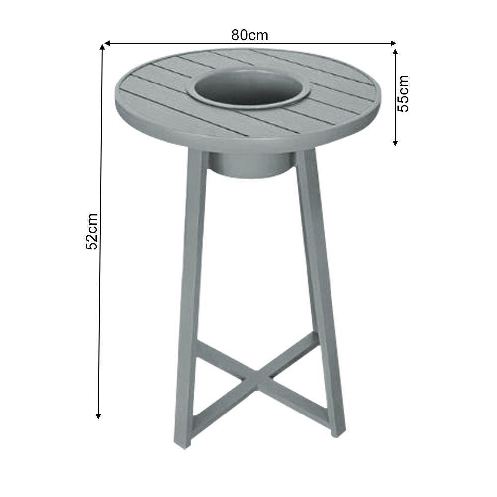 Mesa Bistrô Champanheira Para área Gourmet E Varanda Alumínio Cinza-preta - Cor: Preto - 2