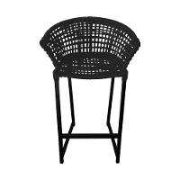 Banqueta Reis Em Corda Náutica E Base Em Alumínio Preta Para área Gourmet Externa Preta Preto - 7