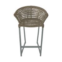 Banqueta Reis Em Corda Náutica E Base Em Alumínio Cinza Para área Gourmet - Externa Rami - Cor: Bege - 3