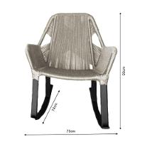 Cadeira De Balanço Athenas Corda Náutica Base Em Alumínio Preto-areia - Cor: Bege - 2