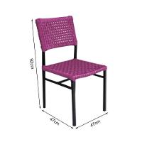 Kit 2 Cadeiras França Corda Náutica Base Em Alumínio Preto-rosa - Cor: Rosa - 2