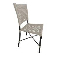 Kit 2 Cadeiras Roma Corda Náutica Base Em Alumínio Preto-areia - Cor: Bege - 5