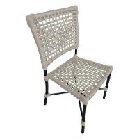 Kit 2 Cadeiras Roma Corda Náutica Base Em Alumínio Preto-areia - Cor: Bege - 7