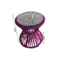 Mesa De Centro Sol Em Corda Náutica E Base Em Alumínio Cinza 70cm Rosa - Cor: Rosa - 2