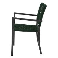 Kit 6 Cadeiras Marília Corda Náutica Base Em Alumínio Preto-verde Musgo - Cor: Verde - 7