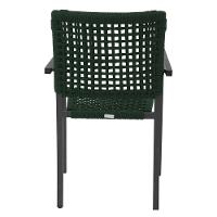 Kit 6 Cadeiras Marília Corda Náutica Base Em Alumínio Preto-verde Musgo - Cor: Verde - 9