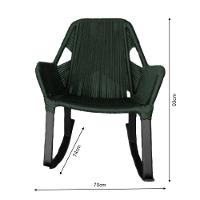 Kit 6 Cadeiras De Balanço Athenas Corda Náutica Base Em Alumínio Preto-verde Musgo - Cor: Verde - 2