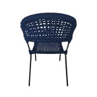 Kit 4 Cadeiras Sofia Corda Náutica Base Em Alumínio Preto-azul Marinho - Cor: Azul - 2