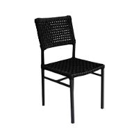 Kit 6 Cadeiras França Corda Náutica Base Em Alumínio Preto-preto - Cor: Preto - 3