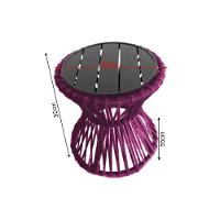 Mesa De Centro Sol Em Corda Náutica E Base Em Alumínio Preta 50cm Rosa - Cor: Rosa - 2