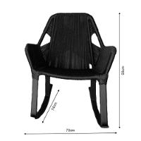 Kit 6 Cadeiras De Balanço Athenas Corda Náutica Base Em Alumínio Preto-preto - Cor: Preto - 3