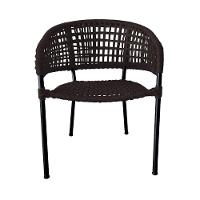 Kit 6 Cadeiras Sol Corda Náutica Base Em Alumínio Preto-preto - Cor: Preto - 5