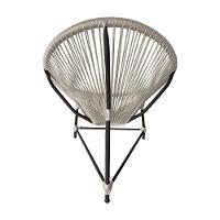 Kit 6 Cadeiras Acapulco Corda Náutica Base Em Alumínio Preto-areia - Cor: Bege - 7