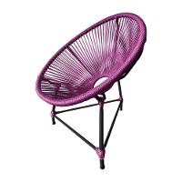 Kit 6 Cadeiras Acapulco Corda Náutica Base Em Alumínio Preto-rosa - Cor: Rosa - 5