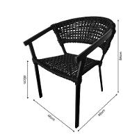 Kit 6 Cadeiras Sofia Corda Náutica Base Em Alumínio Preto-preto - Cor: Preto - 2