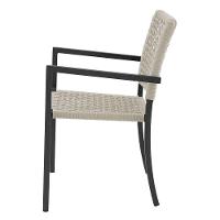 Kit 2 Cadeiras Marília Corda Náutica Base Em Alumínio Preto-areia - Cor: Bege - 2