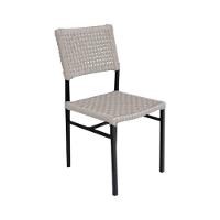 Kit 6 Cadeiras França Corda Náutica Base Em Alumínio Preto-areia - Cor: Bege - 2