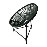 Kit 6 Cadeiras Acapulco Corda Náutica Base Em Alumínio Preto-verde Musgo - Cor: Verde