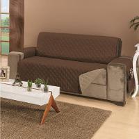 Protetor De Sofá Dupla Face Manu 4 Lugares King - Cáqui-marrom - 2