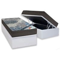 Cama Box Baú Solteiro: Colchão Molas Ortobom SuperPocket Fort Tech ISO + Base CRC Courano White(88x188) - 1