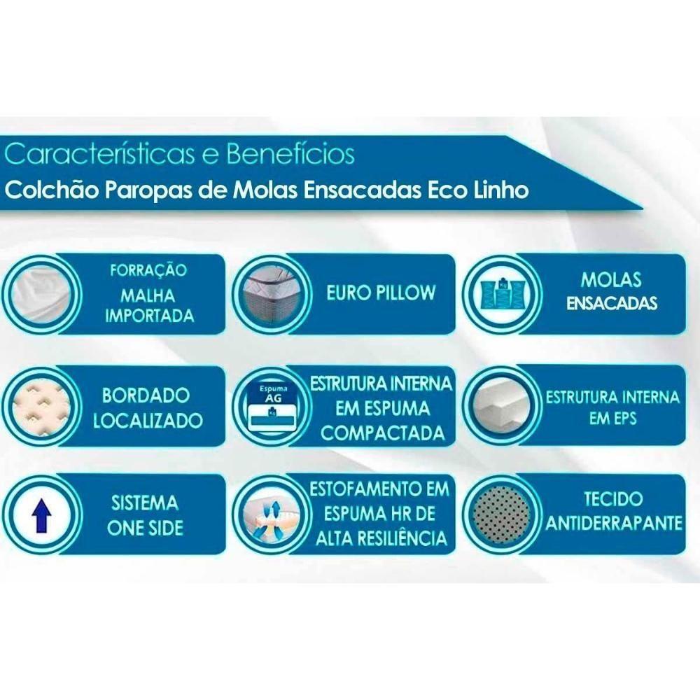 Cama Box Baú King: Colchão Molas MasterPocket Ensacadas Paropas   Eco Linho + Base CRC Suede Clean(193x203) - 6