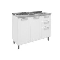 Gabinete de Cozinha Modulado  c/ Pia Múltipla 6015 3 Portas 2 Gavetas Branco - Bertolini - 1