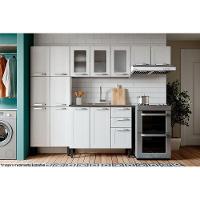 Balcão de Cozinha Modulado Gabinete c/Pia Múltipla 6015 3 Portas e 2 Gavetas Branco - Bertolini - 2