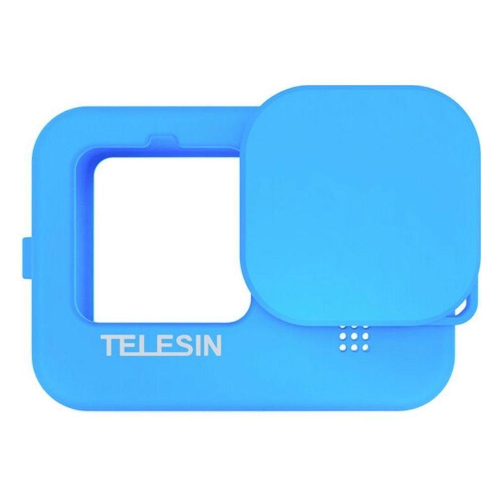 Capa de Silicone Azul + Cordão e Tampa GoPro 9/10/11 - Telesin - 1