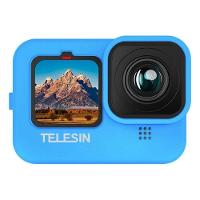 Capa de Silicone Azul + Cordão e Tampa GoPro 9/10/11 - Telesin