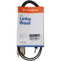 Cabo De áudio Linha Brasil P2 Estéreo X 2 Rca 1,2m Preto Hayonik - 2