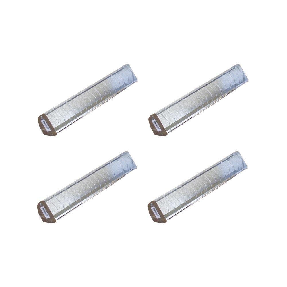 Kit Comedouro Para Aves Com 4 Peças Galvanizado 50 Cm - Cor: Branco - 1