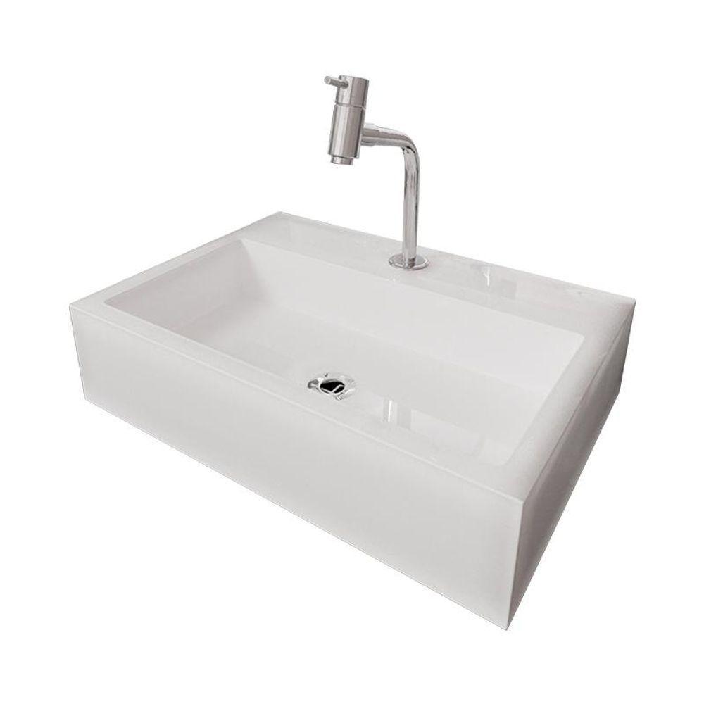 Cuba Pia Banheiro Suprema Com Torneira Dl05 E Valvula Abs Branco Branco - 5