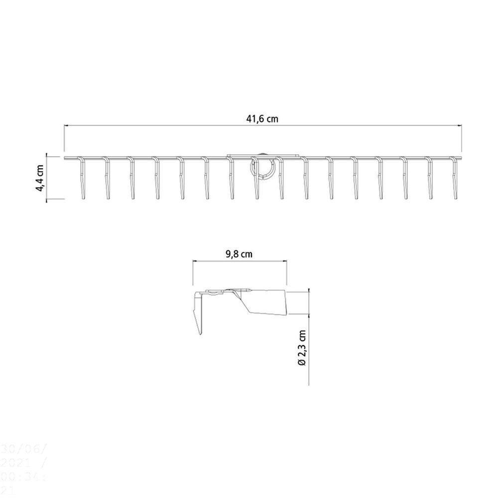 Ancinho Estampado Com 16 Dentes Tramontina Em Aço Sem Cabo Tramontina - 2
