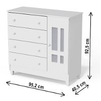 Quarto De Bebê Completo Berço Roupeiro Cômoda Branco - 5