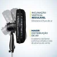 Ventilador De Coluna Super Turbo 8 Pás Mondial - Vtx-40c-crystal Vent 40cm Vtx-40c-crystal 220v/60hz .