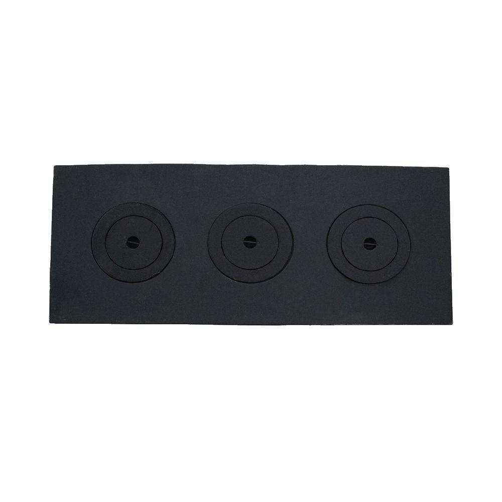 Chapa Redução Em Ferro Para Fogão A Lenha 3 Furos 117X50Cm - 1
