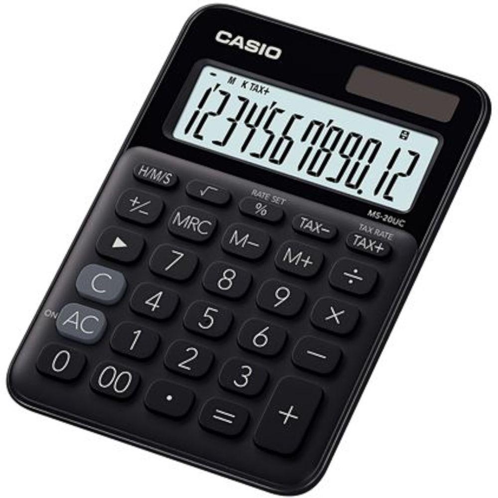 Calculadora De Mesa 12 Dígitos Com Cálculo De Horas E Big Display Ms-20uc-bk-n-dc Preta - 1