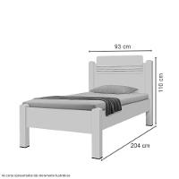 Cama Solteiro Paris Branco Com Colchão - Gabrielli - 3