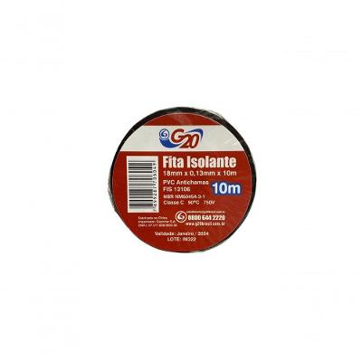 Kit 10 Fita Isolante Uso Geral Preta G20 10 Metros