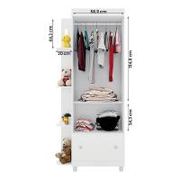 Guarda Roupa Quarto Infantil Gutti Com 2 Portas E 1 Gaveta Branco Branco - 3