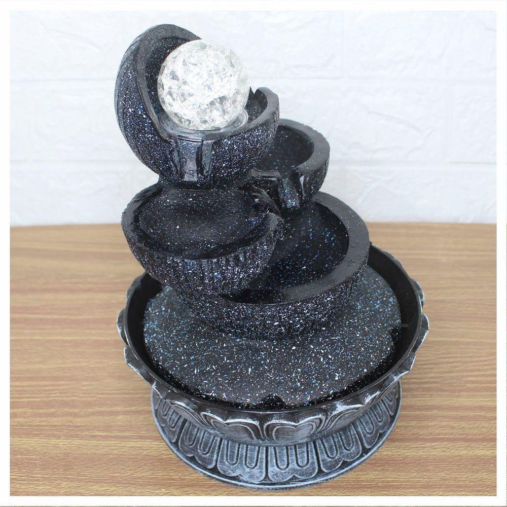 Fonte De água Decorativa Cascata 4 Quedas Luz De Led Bivolt - 2