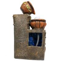 Fonte Água Decorativa Resina Cascata Iluminação Led Bivolt - 5