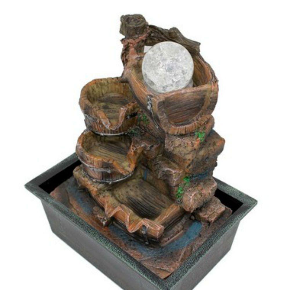 Fonte Água Decorativa Resina Cascata Iluminação Led Bivolt - 2