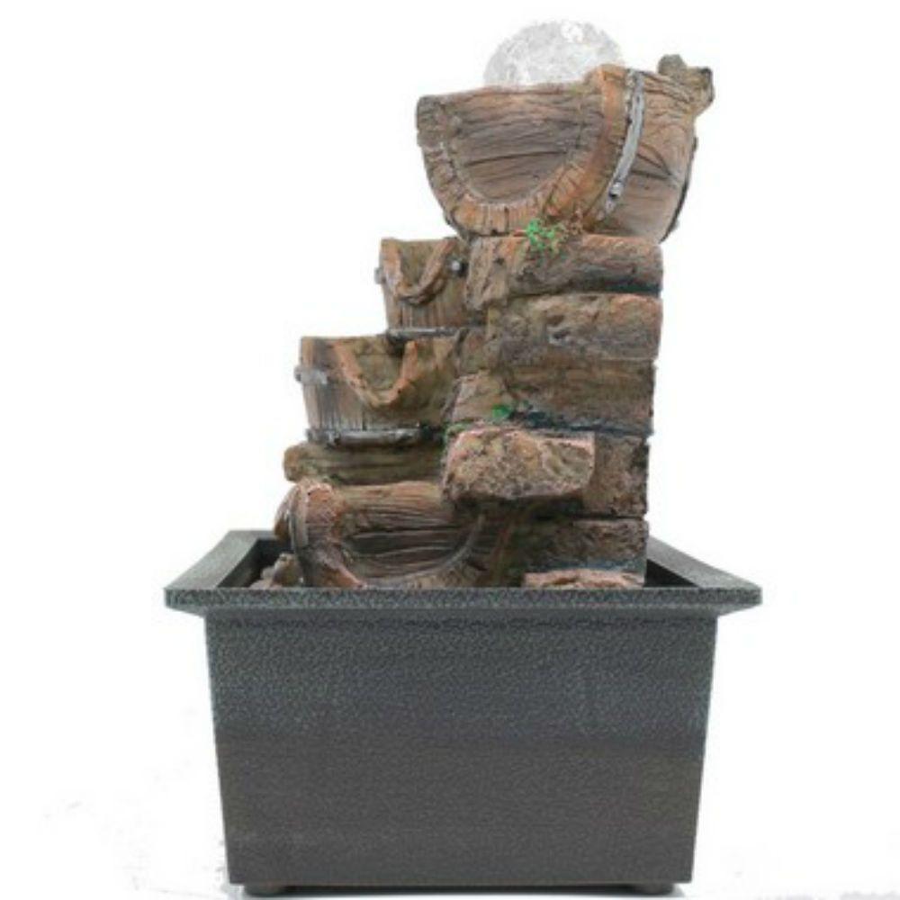 Fonte Água Decorativa Resina Cascata Iluminação Led Bivolt - 3