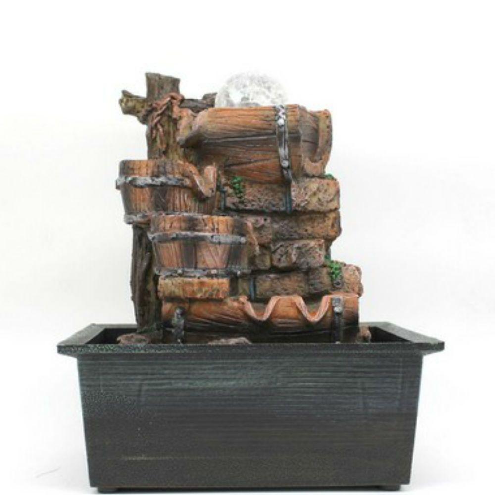 Fonte Água Decorativa Resina Cascata Iluminação Led Bivolt - 5