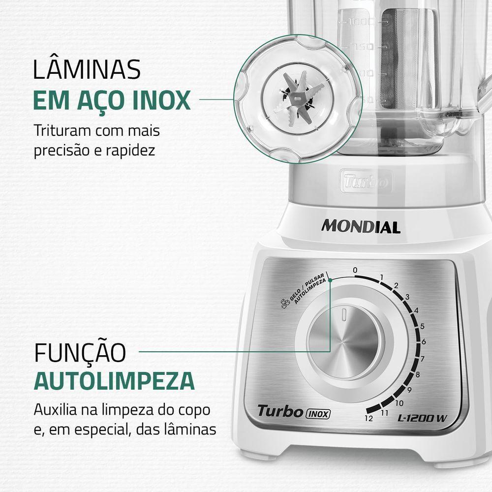 Liquidificador Mondial Turbo Black L-1200-wi Liquidificador L-1200-wi 220v/60hz - 4